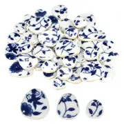 200g Ceramic Mosaic Tiles, Pebble Blue and White Ceramic Tiles