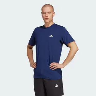 【adidas 愛迪達】上衣 男款 短袖上衣 運動 亞規 TR-ES STRETCH T 藍 IC7414