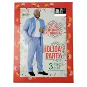 NIB Dec 25th Men's Holiday 3-Piece LED Light Up Suit Set Candy Cane Blue XL