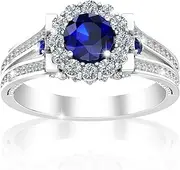 [Belinda Jewelz] Womens Platinum Silver Sparkle Gemstone Bridal Engagement Ring