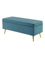 [La Bella] Storage Ottoman Bench Seat 110cm in Ocean Blue