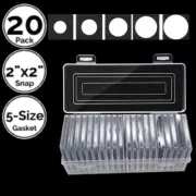 20 Pk 2" x 2" Snap Holder w/17/22/27/32/37mm For US 1/10 1/4 1/2 1 Oz Gold Eagle