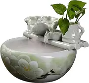Waterfall Fountain Ceramics Material Fountain, Flowing Water Fountains Soothing Sound Relaxation Meditation Tabletop Fountain, Flowerpot Flowing Water Ornaments