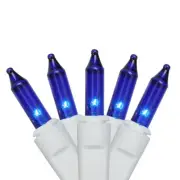 Northlight 100 Blue Mini Icicle Incandescent Christmas Lights - White Wire