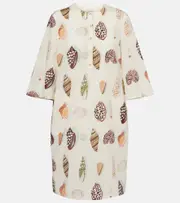 [Eres] Eres Creme printed coton and silk minidress AU 10 white