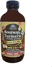 Soursop & Turmeric Living Bitter 5 in 1 with Angelica Roots, Nut Meg & Myrrh Extracts Hebal Tonic 8oz