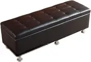 Pu Leather Storage Stool Clothing Store Rectangular Sofa Shoe Changing Stool Multifunctional Bed End Storage Cabinet Locker Dressing Room Stool(Black,80x40x40cm)