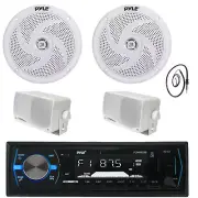 Pyle PLMRB29B 1DIN MP3 Bluetooth Receiver, 2x 5.25" Speakers, 2x 3.5'' Speakers