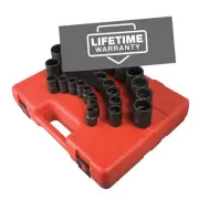 2826 1/2-Inch Drive 12-Point Metric Impact Socket Set, 26-Piece
