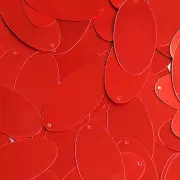 Red Shiny Metallic Sequins Oval 1.5" Large Couture Paillettes
