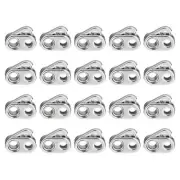 20Pcs Alloy Spring Cord Lock Ends Toggle for Shoelaces Bright Silver 15x11.5mm
