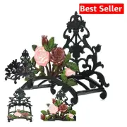 Classic Cast Iron Hose Rack with Hand-Painted Peony for Outdoor Elegance