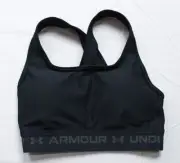 Under Armour Women's Mid Crossback Padded Sports Bra LB3 Black/Jet Gray Size XS