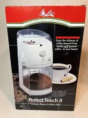 Melitta Perfect Touch II - Model CG-4 Whole Bean Coffee Mill - White Brand New