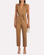 Intermix NWT Brown Belted Full Zip One Piece Romper Jumpsuit Size 12 New Tags