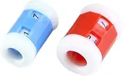 2 Large Red Plastic Knit Knitting Needles Row Counter +2 Small Blue Plastic Knit Knitting Needles Row Counter (Large 2.2 * 1.5cm+Small 2.2 * 1.2cm)