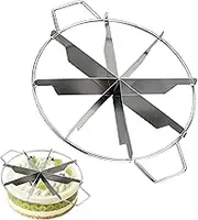 Cheese Cake Cutter - Cake Portion Cutter Stainless Steel | Non Stick Round Pastry Cheese Pizza Cutting Press Tool with Side Handles for Precise and Even Division