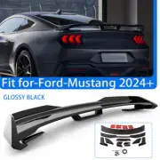 For Ford Mustang 2024~25 Dark Horse Style Rear Spoiler w/Gurney Flap Gloss Black (for: Ford)