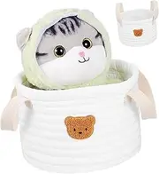 Bear Storage Basket Fabric Organizer for Diapers Clothes with Handles Versatile Nursery Storage Cute Design for Room