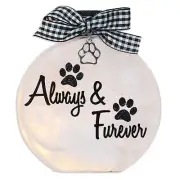 Stony Creek Always & Furever Dog Sympathy Lighted Jar Pet Memorial 4.7" NIB