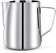 Coffee Pitcher, Stainless Steel Milk Frothing Cup Jug for Latte Art, Kitchen Tool, 150-1000ML Scale Pitcher, Durable and Heat-Resistant, Precise Scale, Frother Container in 4 Sizes (600ml)