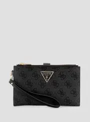GUESS Women's Black Logo Double Zip Organiser Wallet