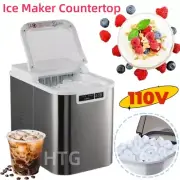 Stainless Steel Countertop Ice Maker Fridge Portable Ice Cube Bar Machine Home
