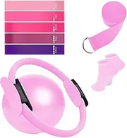 Generic 9Pcs Pilates Essentials Kit with Exercise Ball and Stretching Accessories for Women