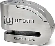 URBAN UR14S Hi-Tech Motorcycle Alarm Disc Lock 120dB, Maximum Security SRA Approved, Double Locking 14mm, Warning Sensitivity A+, Optional Activation, Stainless Steel, Moto Anti Theft Wheel Brake Lock