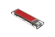 [TCM2-C3-RD] NVMe M-Key M.2 SSD to USB-C 10Gbps Enclosure Transparent Red