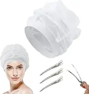 Net Plopping Cap For Drying Curly Hair, Adjustable Net Plopping Bonnet Cap For Drying Curly Hair,Curly Hair Bonnet with Hair Clip,Net Plopping Diffuser Cap for Fast Drying