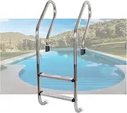 Pool Ladder,Inground Stainless Steel Swimming Ladder,Preventing Slips Heavy Duty Steps,for Swim Gym and in Groundc,Bearing Weight 250kg(2 Steps)