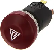 HELLA 6HF 003 916-011 Hazard Light Switch - Push Control - 12V - Fitting - Halogen - Switch Lighting: Red - with Bulb