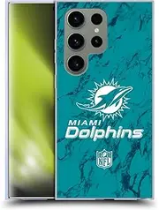Head Case Designs Officially Licensed NFL Coloured Marble Miami Dolphins Graphics Gel Case [Military Grade Protection] Compatible with Samsung Galaxy S24 Ultra 5G