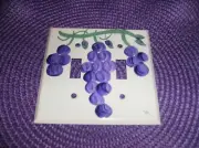 PURPLE GRAPES DOUBLE LIGHT SWITCH PLATE COVER MADE IN USA BY LATE MARCIA MAGOON