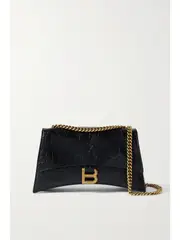 [Balenciaga] Balenciaga - Crush Small Croc-effect Leather Shoulder Bag - Black - One size One size Black