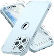 ORETECH Designed for iPhone 13 Pro Max Case with[2 x Tempered Glass Screen Protector][Camera Protection] [Military Grade Protective] Full Body Shockproof Bumper Case for iPhone 13 Pro Max-Baby Blue