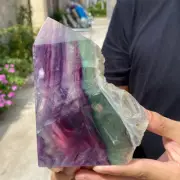 1.6lb Natural Fluorite Obelisk Quartz Crystal Wand Tower Point Healing