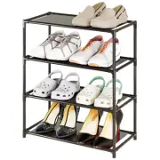 Vockot Small Shoe Rack 6-8 Pairs Sturdy Shoe Shelf 4-Tiers Narrow Stackable S...