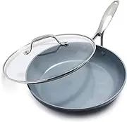 GreenPan Valencia Pro Hard Anodized Healthy Ceramic Nonstick 26 cm Frying Pan Skillet with Lid, PFAS-Free, Induction, Dishwasher Safe, Oven Safe, Gray