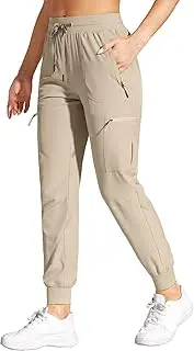 [VILIGO] Womens Cargo Joggers Hiking Pants Lightweight Quick Dry Water Resistant Womens Pants with Zipper Pockets