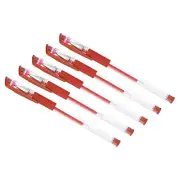 Red Gel Pen,50Pcs Fine Point Clear Rod With Red grip,0.5mm Roller Ball