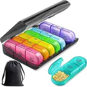Pill Organizer 3 Times a Day - Weekly Pill Organizer 3 Times a Day - Large Pill Box 7 Day Medicine Organizer Pill Case, Pill Box Organizer Container, Daily Pill Box 3 Times a Day, to Hold Vitamins