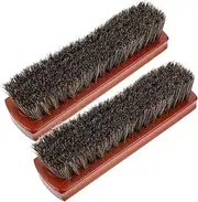 EXAOMBLE 2Pcs Horsehair Shoe Brush Shoe Cleaner Kit for Effortless Boot Leather Polishing Durable for Shoes for Quick Efficient Shine