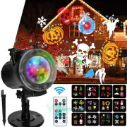 LED Proyector Laser Luces Navideñas Copo de Nieve Navidad Impermeable Con Remoto