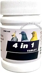 4 in 1 Tablets Medicine for Pigeons, Canary, Finches, Parakeet, Cockatiels, Parrots, Cage Small Birds, and Aviary Birds …