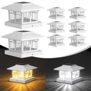 4x4 Solar Post Cap Lights, 8 Pack Fence Deck Post Lights Outdoor Solar Powere...
