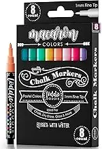 Loddie Doddie Liquid Chalk Markers - 8 Count Erasable Fine Tip, Low-Odor Macaron Pastels - Chalkboard Pens for Blackboard