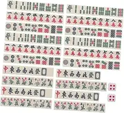 ERINGOGO Mini Mahjong Set Portable Mahjong Game Tiles Dices for Travel Home Fun