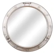 [Florabelle Living] Nelson 72Cm Round Nickel Nautical Mirror
